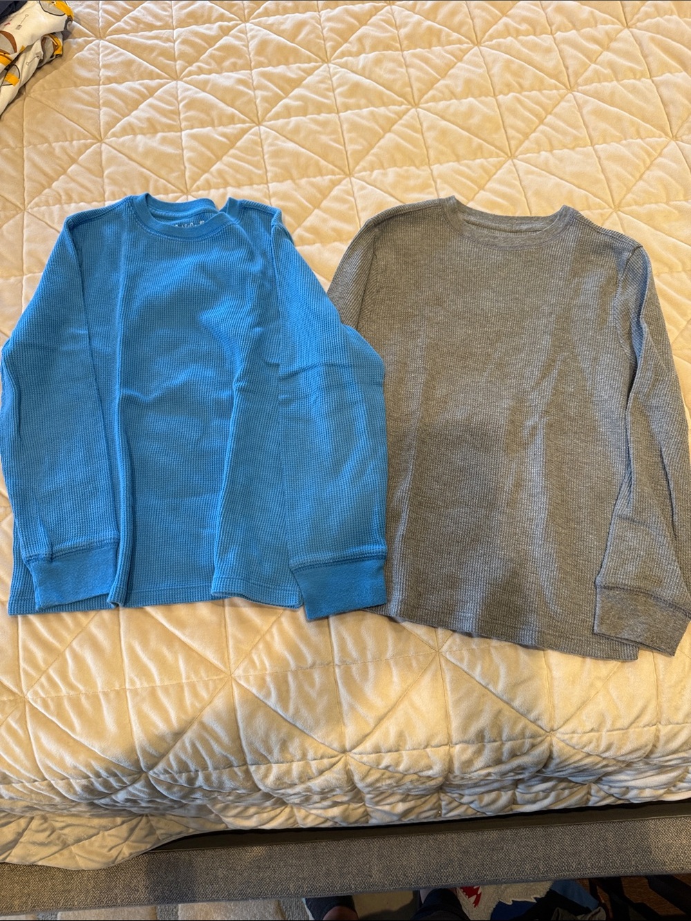 Cat & Jack Long-Sleeve Thermal Top Duo in Blue and Gray